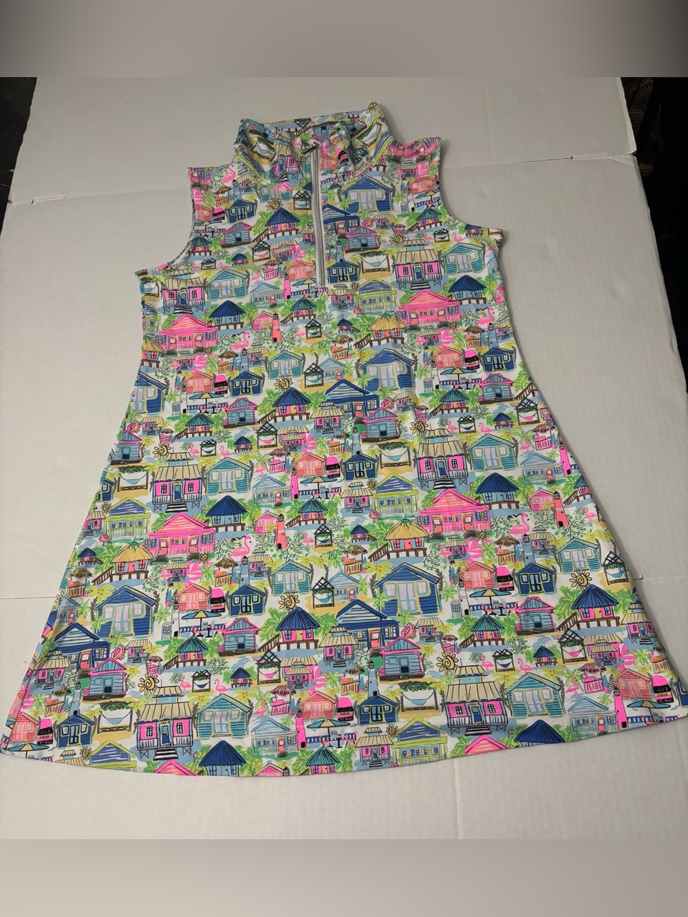 LULU-B Women’s 1/4 Zip Short Dress Size L